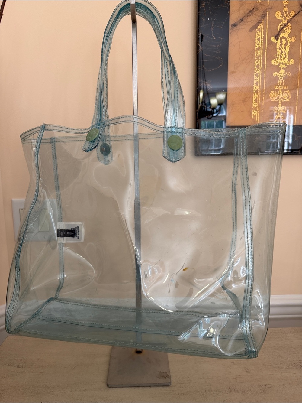 Clear blue PVC Tote Bag